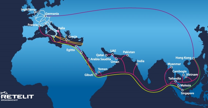 Retelit espande le sue rotte in Asia ed Europa