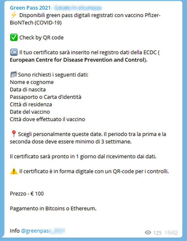 Group-IB, Group-IB assiste le forze dell&rsquo;ordine italiane nella truffa dei Green Pass contraffatti