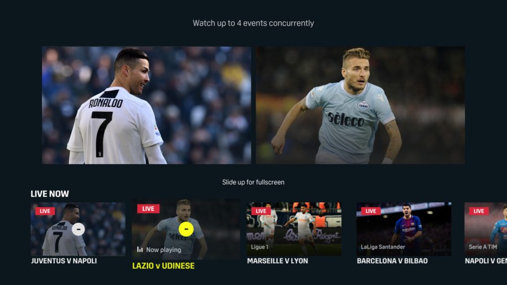 DAZN, DAZN: il MultiView anche su Apple TV﻿