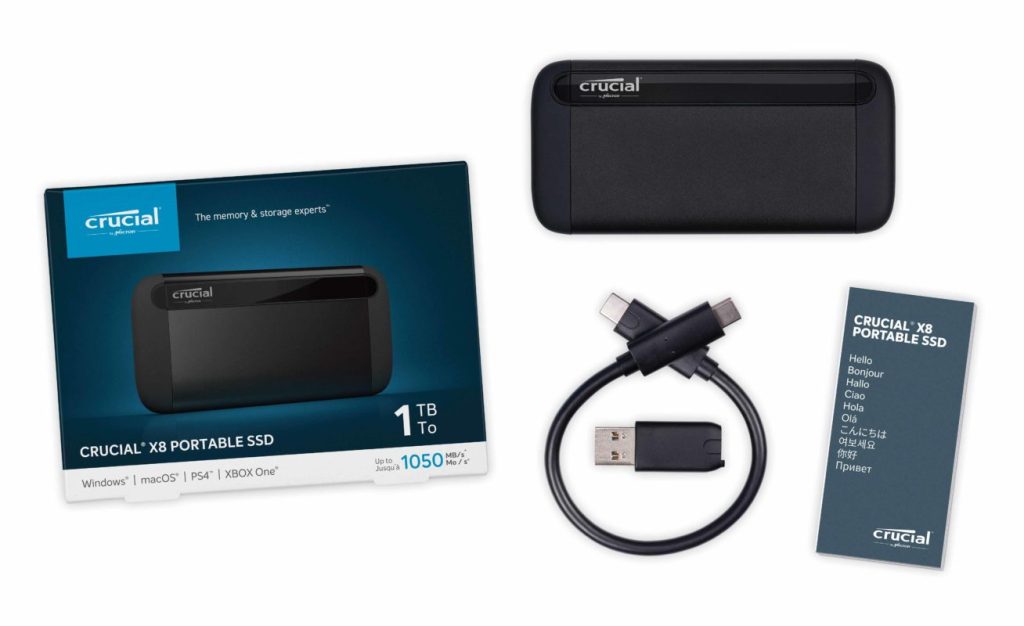 , SSD Crucial X8 portatile